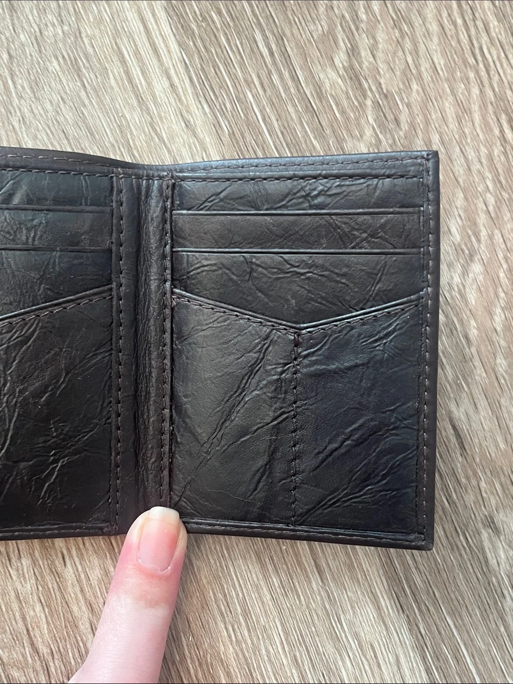 Fossil Black Neel Leather Men's Trifold Card Wallet